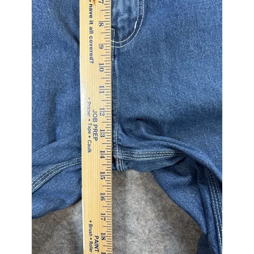 USA Works Jeans Men 42X32 Blue Denim 5-Pocket Carpenter Work Loop Casual Comfort